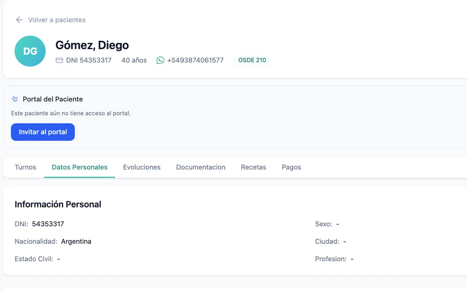 Portal del paciente — MediNiMa
